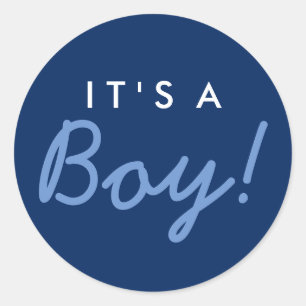 Rond C'est un Baby shower garçon Sticker - Marine Bleu