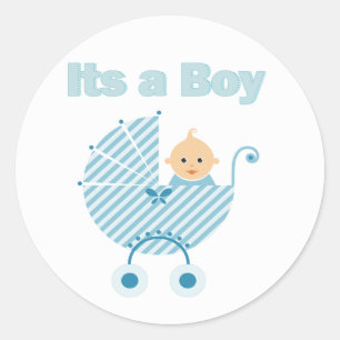 Rond C'est un Sticker Baby shower garçon