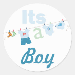Rond C'est un Sticker Baby shower garçon