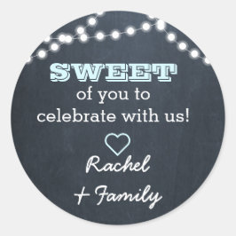 Rond Chalkboard Lights Aqua Sweet Treat Sticker