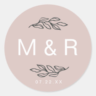 Rond Champs de rêve brouillés   Sticker Monogramme Flor
