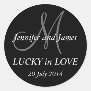 Rond Chance en amour Monogramme M Sticker Mariage Stick