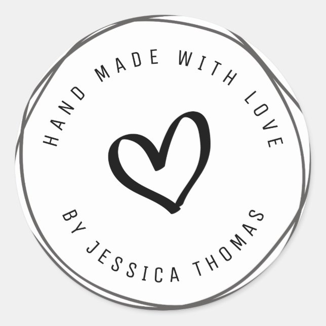 Rond charmant script Sticker d'entreprise artisanale (Devant)