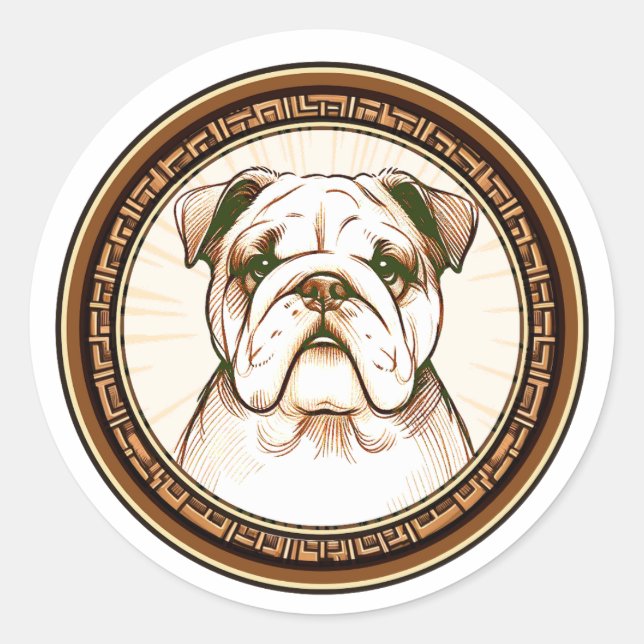 Rond Charming Bulldog Digital Sticker (Devant)