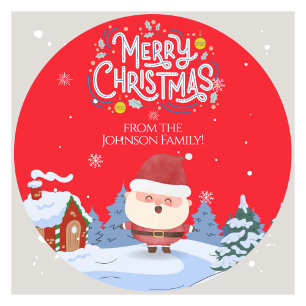Rond Charming Family Christmas Sticker