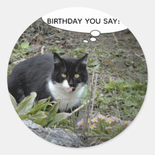 Rond Chat Anniversaire Texte personnalisé Sticker class