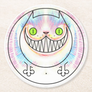 Rond Chat de graisse avec Dessous de verre en papier Ch