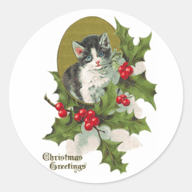 Rond Chaton vintage dans Sticker Holly (Devant)