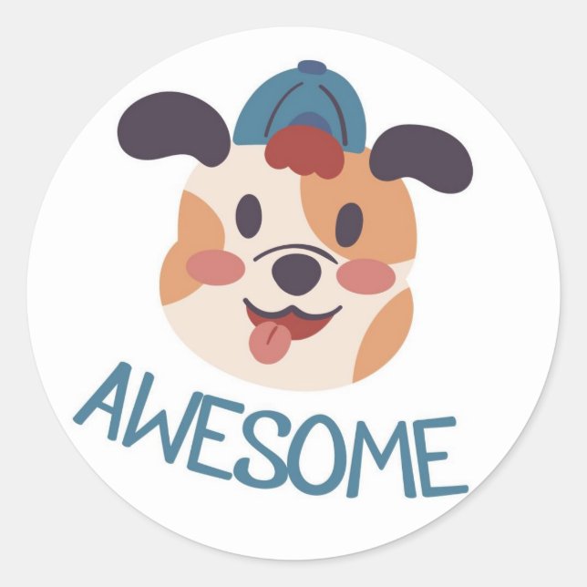 Rond Chatouilleux Sticker de travail chien (Devant)