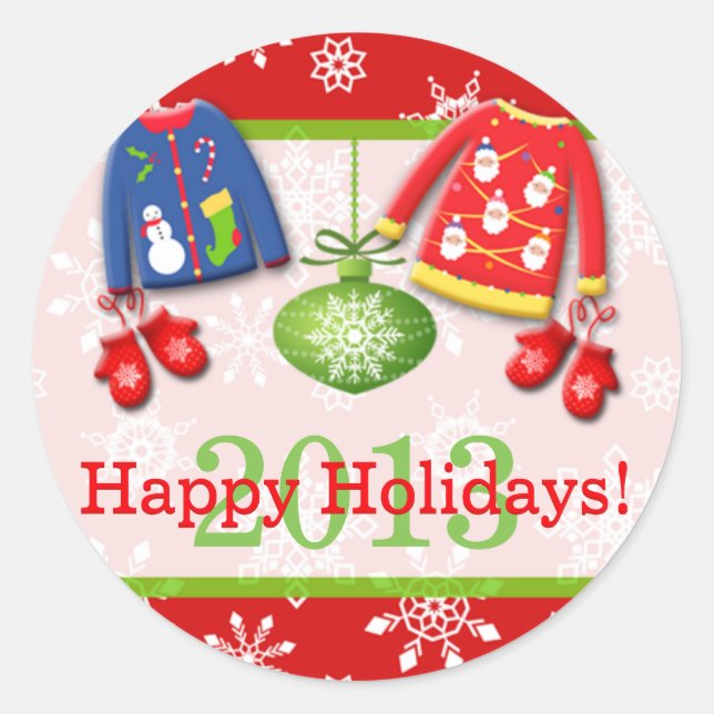 Rond Chauffeurs de Noël moches Happy Holidays Sticker 4 (Devant)