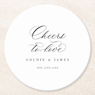 Rond Cheers to Love Dessous de verre Mariage Table Déco