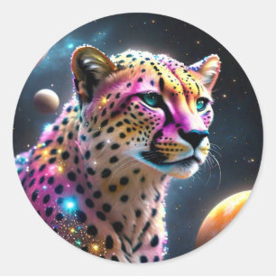 Rond Cheetah dans Sticker spatial