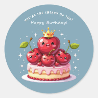 Rond Cherry on Top Classic Round Sticker