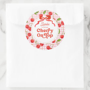 Rond Cherry sur le dessus Sticker d'anniversaire