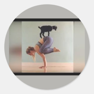 Rond Chèvre branchée Yoga, Ladiy & Chèvre sur Sticker