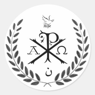 Rond Chi Rho Christian Sticker