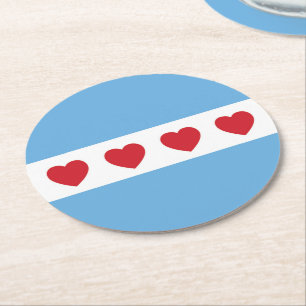 Rond Chicago Love   DESSOUS DE VERRE   Papier