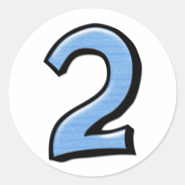 Rond Chiffre Silly 2 Sticker bleu (Devant)