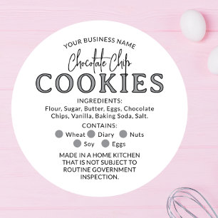 Rond Chocolat gris blanc Cookies Cottage Law Sticker