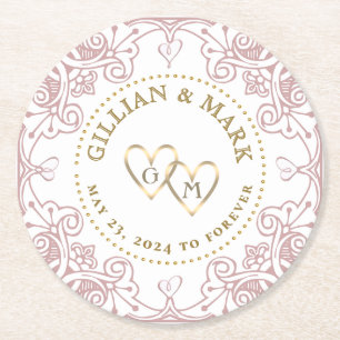 Rond Choisissez votre couleur Mariage Dessous de verre