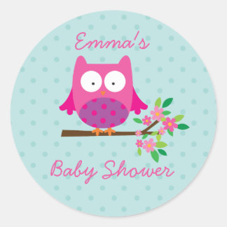 Rond Chouette sur une branche Sticker personnalisé pour