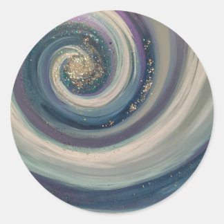 Rond Chrétien Sticker culte Abstrait Art Blue Swirl