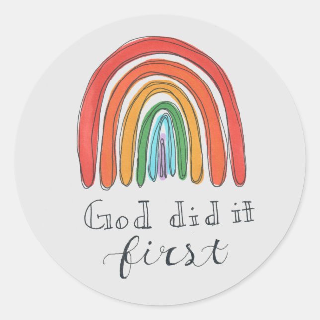 Rond Christian Rainbow Sticker (Devant)