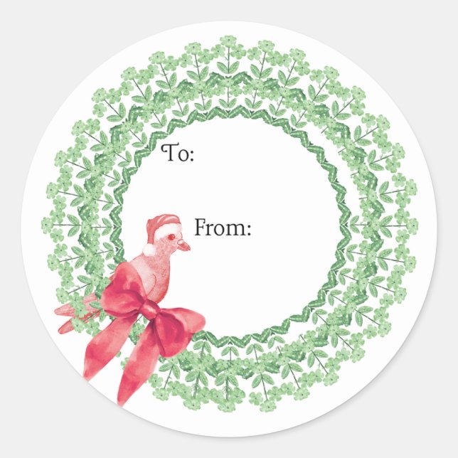 Rond Christmas Pigeon Sticker (Devant)