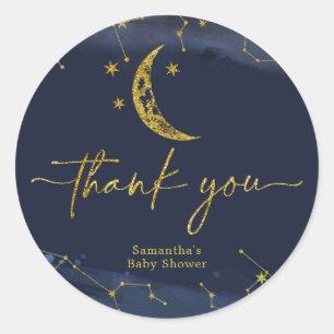 Rond Ciel nocturne au-dessus de la lune Sticker Merci