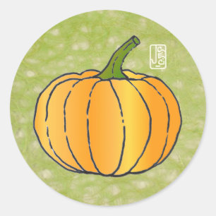 Rond Citrouille sur Sticker en papier Washi