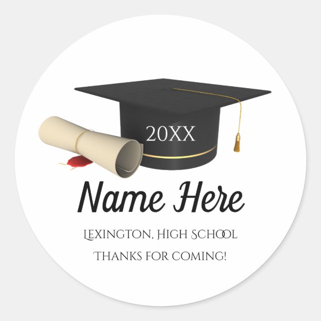 Rond Classe de graduation de 2024 Favor Sticker Seals (Devant)