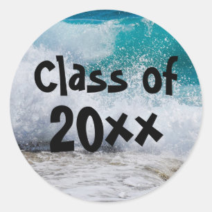 Rond Classe de Surf 2018 Ocean Waves Graduation Sticker