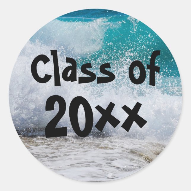 Rond Classe de Surf 2018 Ocean Waves Graduation Sticker (Devant)