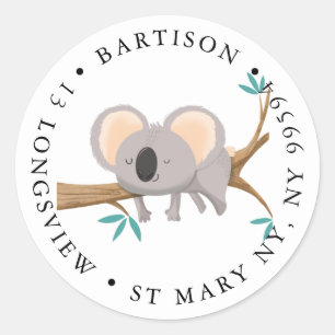 Rond Classe Koala Sticker Round