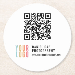 Rond Code QR Dessous de Verre Personnalisés avec Logo p