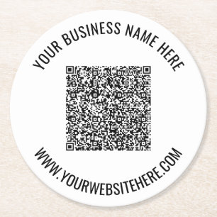 Rond Code QR personnalisé et Dessous de verre de papier