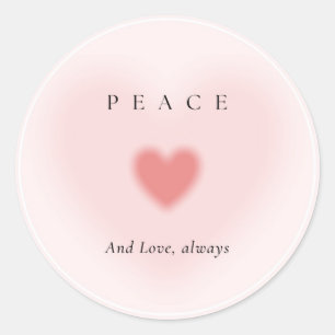 Rond Coeurs roses Paix et amour toujours Sticker