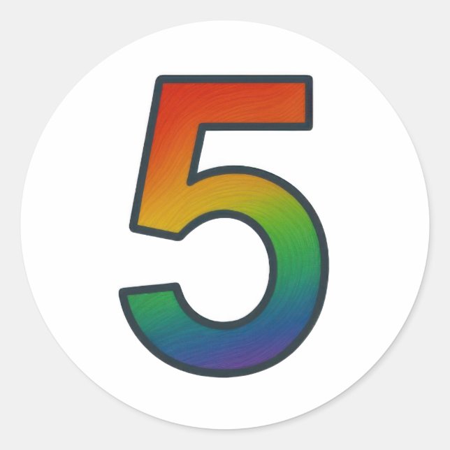Rond Coloré Numéro Cinq Sticker (Devant)