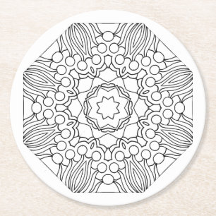 Rond colorer moi étoiles et fleurs dessous de verre