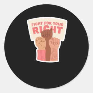 Rond Combattre Pour Votre Sticker Feministe Droit