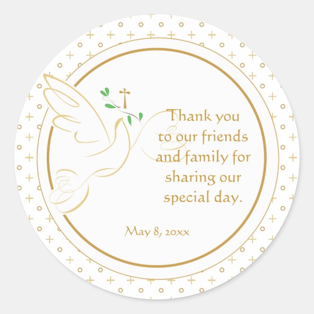 Rond Confirmations | Sticker Faveur Baptême (Devant)