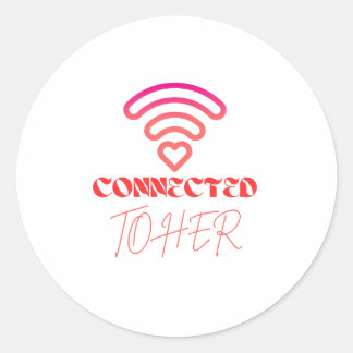 Rond Connectée à son Sticker Ronde WiFi Heart Design