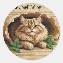 Rond Constitution & Catnip - Sticker pour chat patrioti