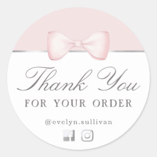 Rond Coquette affaires arc rose merci sticker