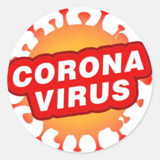 Rond CoronaVirus Sticker Covid19 Corona Virus Texte