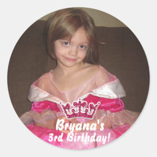 Rond Couronne de paillettes roses Sticker photo de prin
