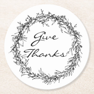 Rond Couronne rustique Give Thanks dessous de verre de 
