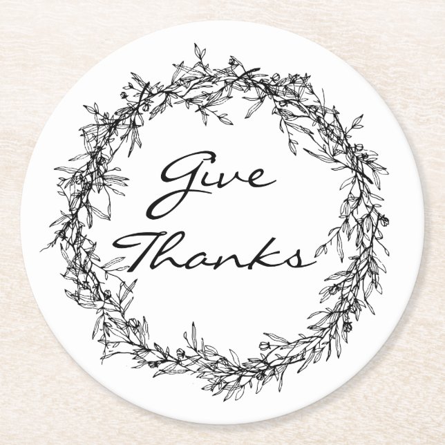 Rond Couronne rustique Give Thanks dessous de verre de  (Devant)