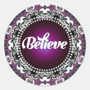 Rond Croyez : Inspire : Sticker en dentelle blanche vio