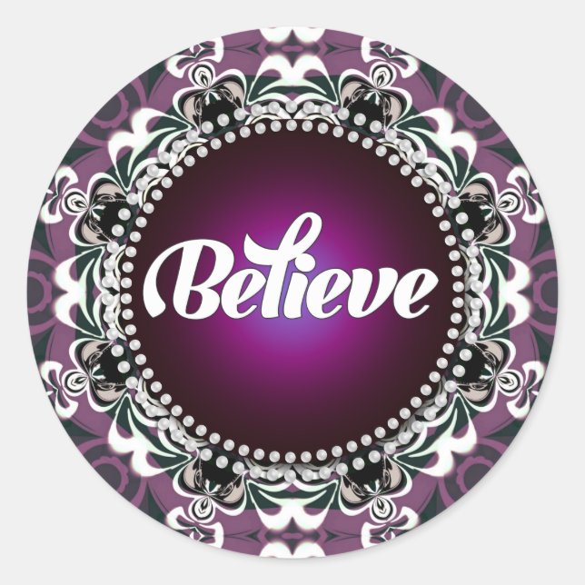 Rond Croyez : Inspire : Sticker en dentelle blanche vio (Devant)